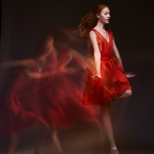 fine art portrét baletky, tanečnice, dynamicky zachytený pohyb